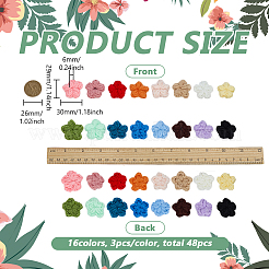 48 шт. 16 цвета полиэстер ручной работы вязаные украшения аксессуары&nbsp;DIY-FG0008-52