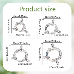 8 шт. 4 стиля 304 нержавеющая сталь гладкая поверхность пружинные застежки кольца STAS-GO0001-23