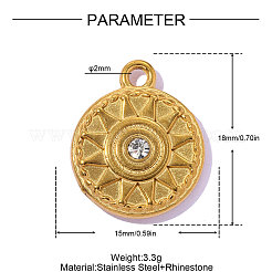 Pendentifs en strass en acier inoxydable 304&nbsp;STAS-OY016-34G