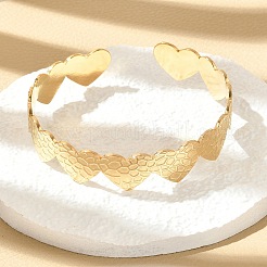 Браслеты-манжеты из нержавеющей стали 304 для женщин&nbsp;LS-BJEW-B120-02G-02