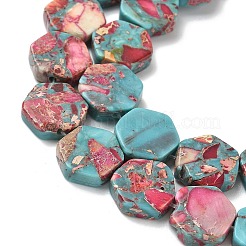 Окрашенные синтетические нити из имперской яшмы&nbsp;G-D337-14mm-A03