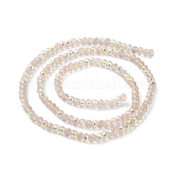 Прозрачные стеклянные бусины гальваническим пряди EGLA-F156-AB03