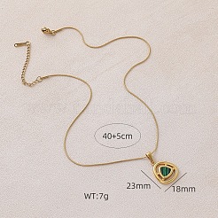 Женские ожерелья с подвесками в виде треугольников из хирургической нержавеющей стали 316 с окрашенными синтетическими ракушками&nbsp;ZG7570