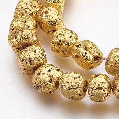Placcare fili di perle di roccia lavica naturale&nbsp;G-I200-18