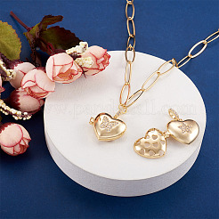 5 шт. 5 стильных латунных подвески-медальоны с микропаве из прозрачного кубического циркония ZIRC-FW0001-04