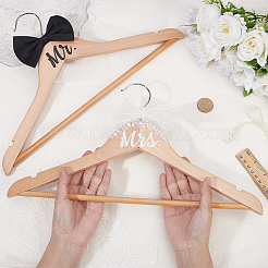 2 Stück 2 Farben Holz Kleiderbügel für Hochzeiten&nbsp;AJEW-HY0003-11