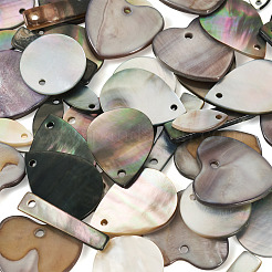 50 шт. 5 стиля: натуральные черные ракушки для губ и подвески в виде пресноводных кристаллов SHEL-TA0001-22