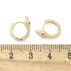 Латунные кубических серьги циркония обруч EJEW-Q014-09G