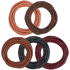 10 ярд двухцветного плетеного кожаного шнура&nbsp;WL-CL0001-08