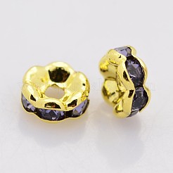 Perline distanziatori strass in ottone&nbsp;RB-A014-L6mm-18G-NF