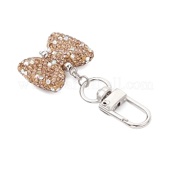 Décorations pendentifs en strass en pâte polymère avec nœud papillon&nbsp;HJEW-JM04197-01