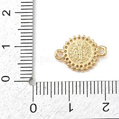 Плоские круглые подвески-подвески с подвесками в виде святых из латуни с прозрачным кубическим цирконием&nbsp;KK-L255-09G-02