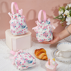 10 pochette à cordon en tissu à imprimé floral&nbsp;ABAG-DC0001-09B