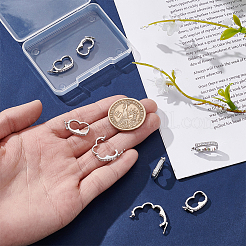 8 шт. застежки-крутилки из латуни с микропаве из прозрачного кубического циркония&nbsp;ZIRC-WR0001-04P