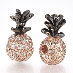 Cremagliera in ottone placcatura perline zirconi&nbsp;ZIRC-R016-02