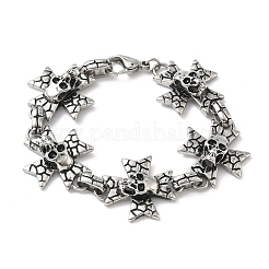 Браслеты-цепочки из нержавеющей стали 304 для мужчин и женщин BJEW-D385-01AS