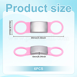 6 pieza de etiqueta en blanco para estampar en silicona y acero inoxidable&nbsp;AJEW-UN0002-85A