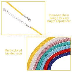 9 шт. 9-цветный круглый нейлоновый шнур милан для изготовления ожерелий&nbsp;NJEW-PH01635