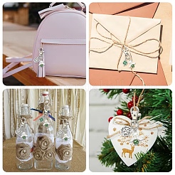 12 шт. подвесные украшения из сплава эмали и стеклянного жемчуга в 2 стилях&nbsp;HJEW-YW00309