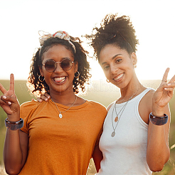 2шт 2-х цветные акриловые браслеты для женщин BJEW-UN0001-76