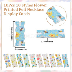 10 pz. 10 stili di cartellini espositivi per collane in feltro con stampa floreale&nbsp;DIY-SC0033-86C