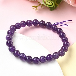 Браслеты из натуральных аметистовых бусин для женщин&nbsp;BJEW-H636-01