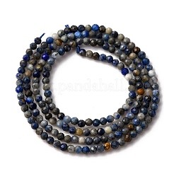 Нитки бусины из натурального ляписа-лазури G-L629-B01-2mm-02