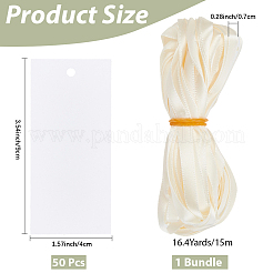50 Stück leere rechteckige weiße Papiergeschenkanhänger&nbsp;CDIS-CN0001-03B