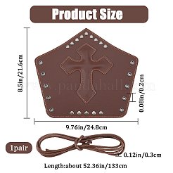 Регулируемый браслет из воловьей кожи с перекрестным шнуром AJEW-WH0342-87A