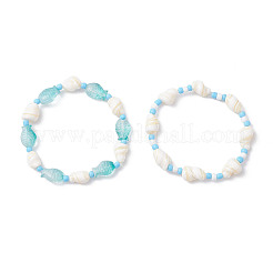 2 шт. Набор из 2 браслетов из натуральных ракушек&nbsp;BJEW-JB12209