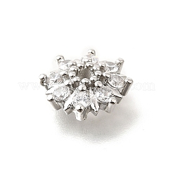 Колпачки для бусин из прозрачного кубического циркония в форме цветка из латуни KK-V008-08A-P