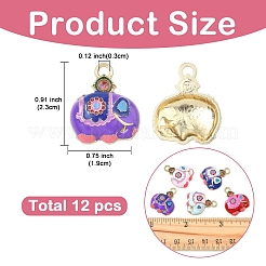 12шт 6 цвета подвески из сплава со стразами&nbsp;FIND-YW0011-79