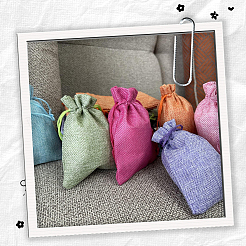 10 шт. 10-х цветные прямоугольные мешочки из мешковины&nbsp;ABAG-SP0001-50