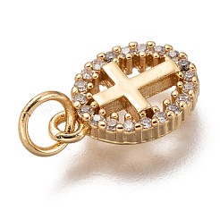 Латунные микропаве прозрачные кубические циркониевые подвески ZIRC-C020-62G