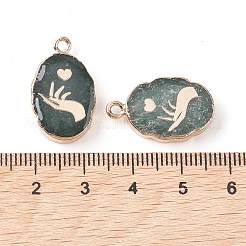 Овальные подвески из натурального зеленого авантюрина&nbsp;G-C102-07G-05