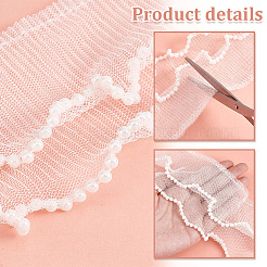 2-слойная плиссированная кружевная отделка из полиэстера&nbsp;OCOR-WH0088-46A