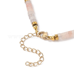Halsketten aus runden Muschelperlen und natürlichen rosa Aventurin-Heishi-Perlen&nbsp;NJEW-JN05300-03
