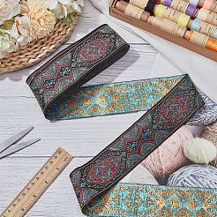 Лента жаккардовая из полиэстера в национальном стиле для аксессуаров одежды&nbsp;OCOR-WH0097-39B