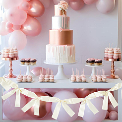 2 стиль баннеры с бантом из ткани&nbsp;AJEW-SP0002-70C