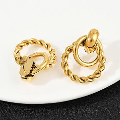 Серьги-гвоздики с витым кольцом из нержавеющей стали 304&nbsp;EJEW-K268-22G