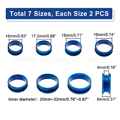 14 шт. набор из 7 колец унисекс из нержавеющей стали с рифлением&nbsp;RJEW-UN0002-65BL