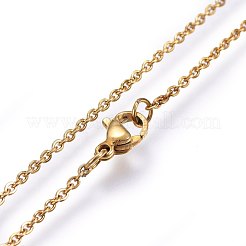 304ステンレススチールペンダントネックレス  カニカン付き  フラットラウンド  ゴールドカラー  17.71インチ（45cm）  1.5mm&nbsp;NJEW-H488-17G