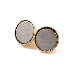 925スターリングシルバーマグネットクラスプ  ラウンド  18KGP本金メッキ  17x10mm  穴：1.8mm&nbsp;STER-A102-011G-10MM
