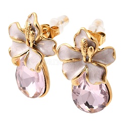 Boucles d'oreilles pendantes en acier inoxydable 304 serties de micro-pavés de zirconiums cubiques&nbsp;EJEW-A158-03G