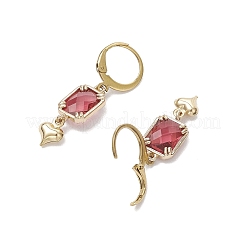 Стеклянные серьги с защелкой&nbsp;EJEW-JE06397-05