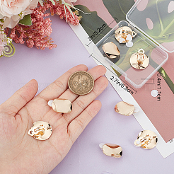 10 шт. латунная плоская круглая фурнитура для сережек-клипс KK-BBC0010-21G