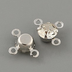 Liens de composants de lustre en verre transparent pavé de laiton&nbsp;LS-FIND-WH0152-919S