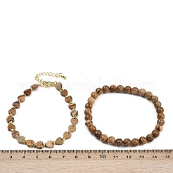 Набор браслетов из натуральных и синтетических смешанных драгоценных камней для женщин BJEW-G752-02G