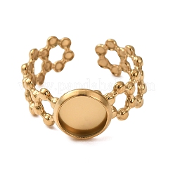 Composants de bague manchette en acier inoxydable 304 à motif floral creux&nbsp;STAS-P454-03A-G
