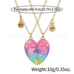 2 шт. сплав цветной эмали магнитный единорог сердце кулон дружба ожерелья для женщин FS-WGC6FE6-02